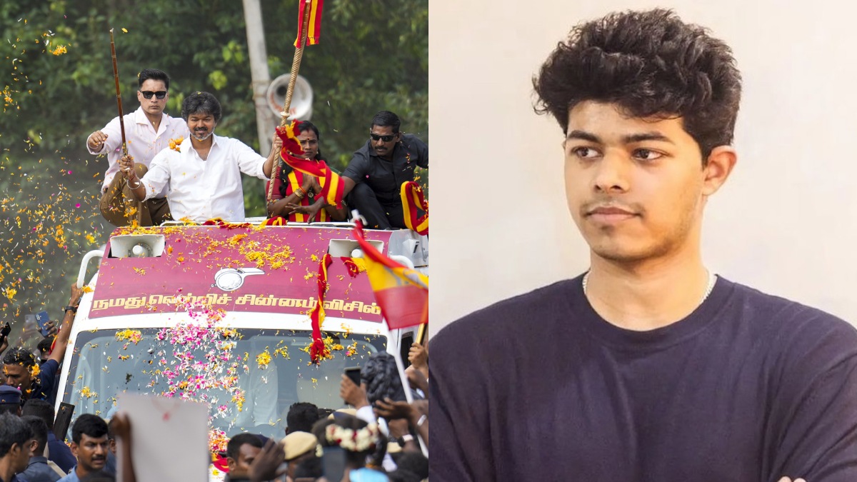 മുഖ്യമന്ത്രിയായാലും മക്കൾക്ക് എന്നും അച്ഛൻ തന്നെ..; മകന്റെ ചിത്രം അഭിമാനത്തോടെ ഉയർത്തി പിടിച്ച് വിജയ്